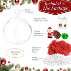 4" Glass Globe Holiday Ornament Terrarium Kit - Creations by Nathalie