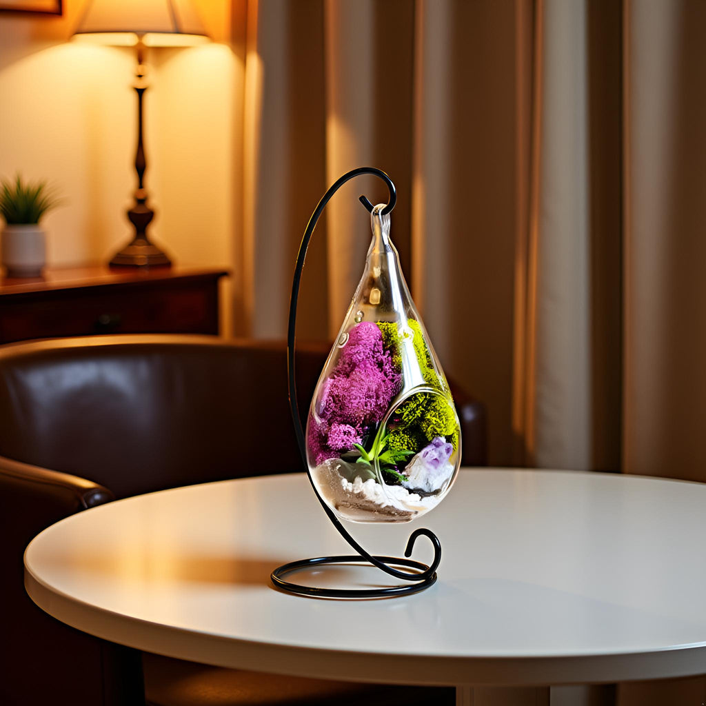 7" Glass Tear Drop Succulent Terrarium Kit