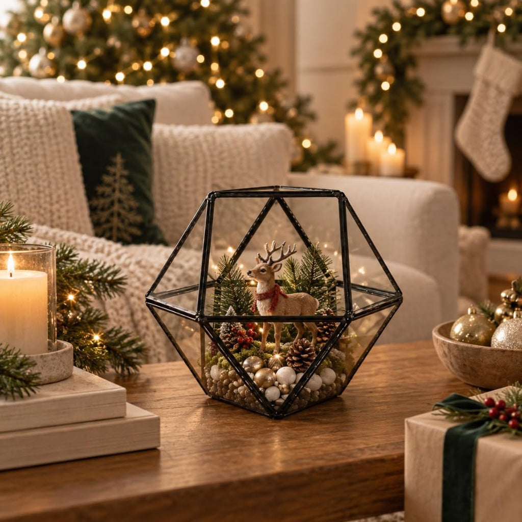 Geometric Glass Terrarium — Modern Tabletop Succulent Planter for Air Plants, DIY Terrarium Kits, Home & Office Decor