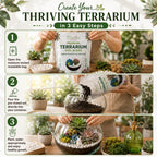 Terrarium Soil Mix — Well-Draining Succulent & Cactus Potting Soil, 2.2 QT | Natural Pine Bark, Peat & Coarse Sand Indoor Planting Blend