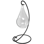Hanging Teardrop Glass Terrarium with Stand — Hand-Blown Air Plant & Succulent Holder for DIY Kits, Home & Wedding Decor
