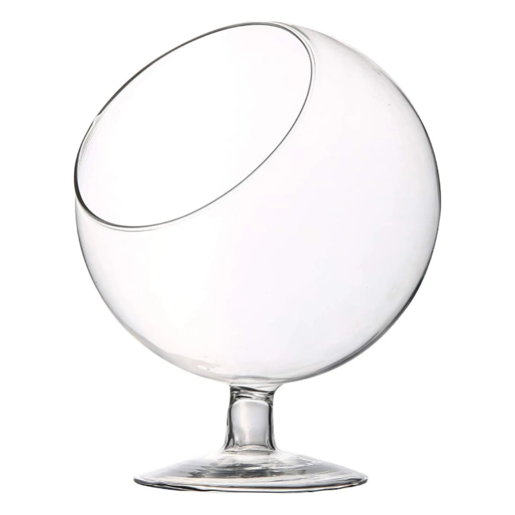 Chalice Glass Terrarium Bowl — 5" Open Succulent Planter Vase for Air Plants, DIY Terrarium, Wedding & Home Decor