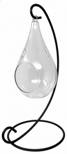 Load image into Gallery viewer, Hanging Teardrop Glass Terrarium with Stand: Air Plant &amp; Succulent Holder