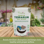 Terrarium Soil Mix — Well-Draining Succulent & Cactus Potting Soil, 2.2 QT | Natural Pine Bark, Peat & Coarse Sand Indoor Planting Blend