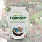 Terrarium Soil Mix — Well-Draining Succulent & Cactus Potting Soil, 2.2 QT | Natural Pine Bark, Peat & Coarse Sand Indoor Planting Blend