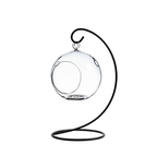 Hanging Glass Globe Terrarium with Stand — 5" Clear Glass Air Plant & Succulent Holder for DIY Kits, Home & Wedding Decor