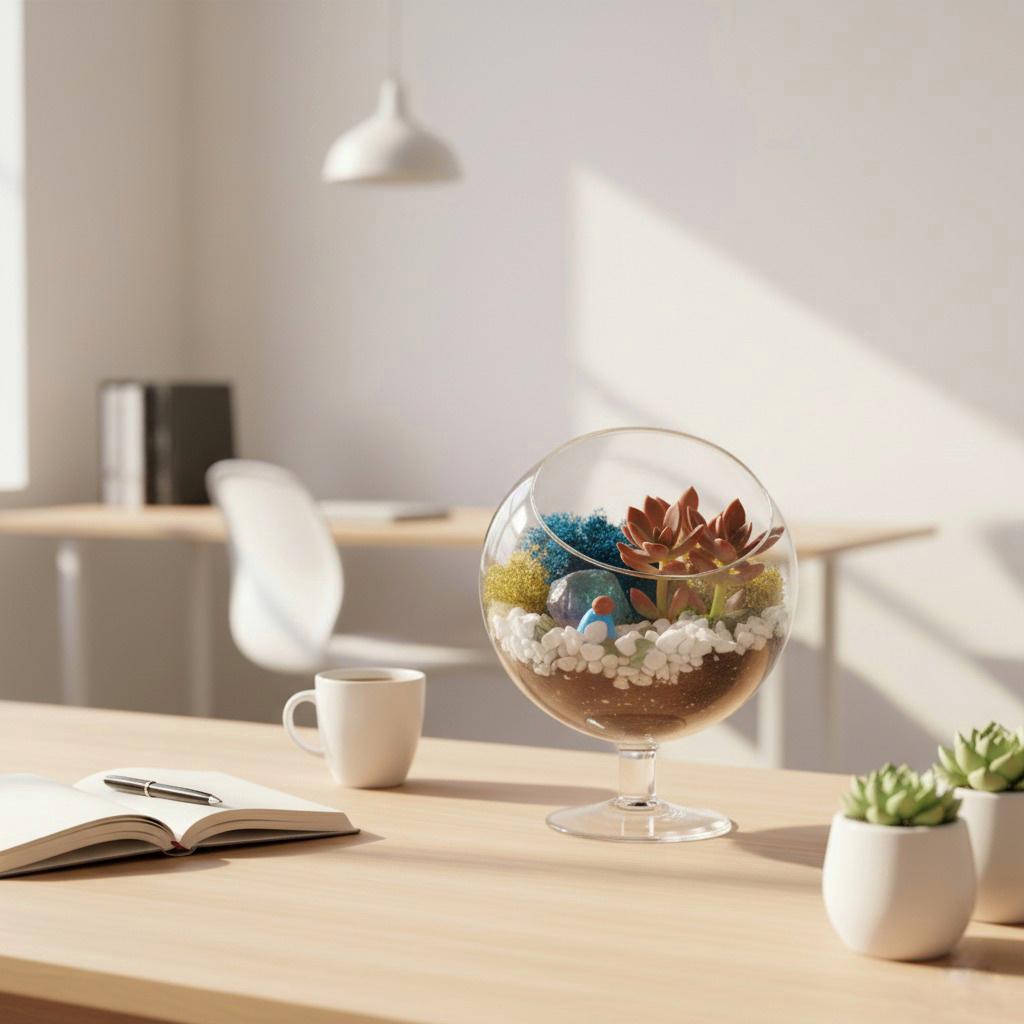 Chalice Glass Terrarium Bowl — 5" Open Succulent Planter Vase for Air Plants, DIY Terrarium, Wedding & Home Decor
