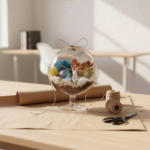 Chalice Glass Terrarium: Modern Succulent Planter Vase, DIY Gift