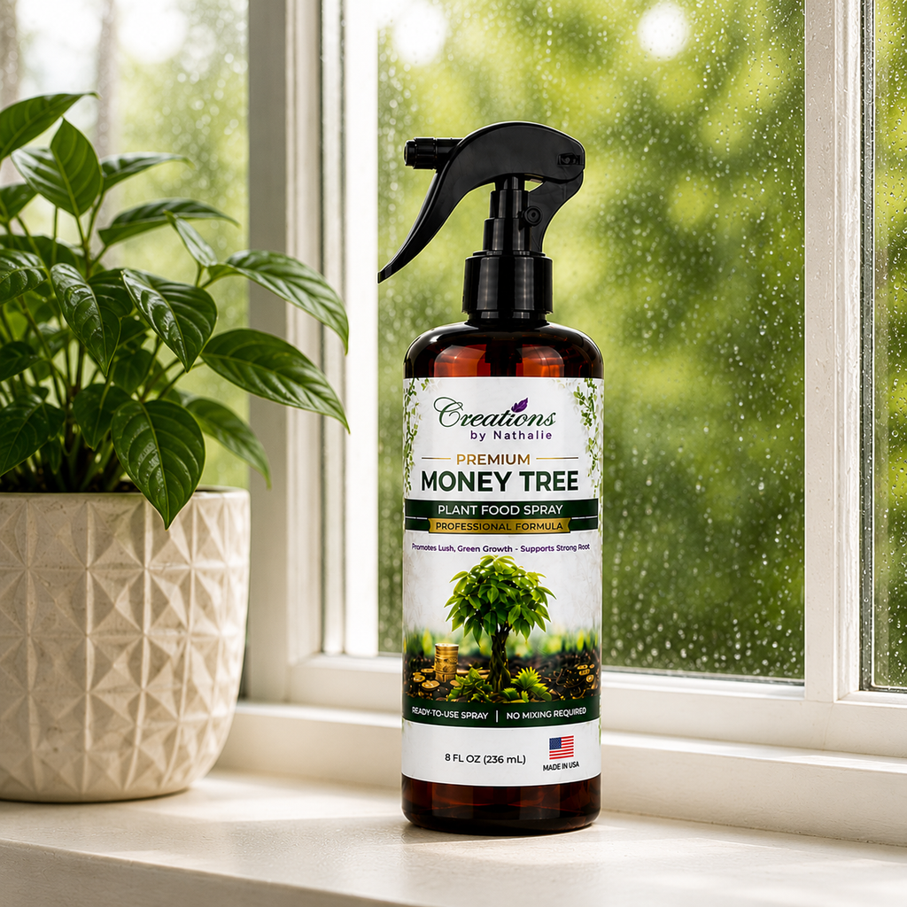Creations by Nathalie Money Tree Plant Food Spray, Ready-to-Use Liquid Fertilizer for Indoor Plants, Indoor Plant Food for Houseplants, Plant Food for Indoor Plants, House Plant Food, 8 Fl Oz