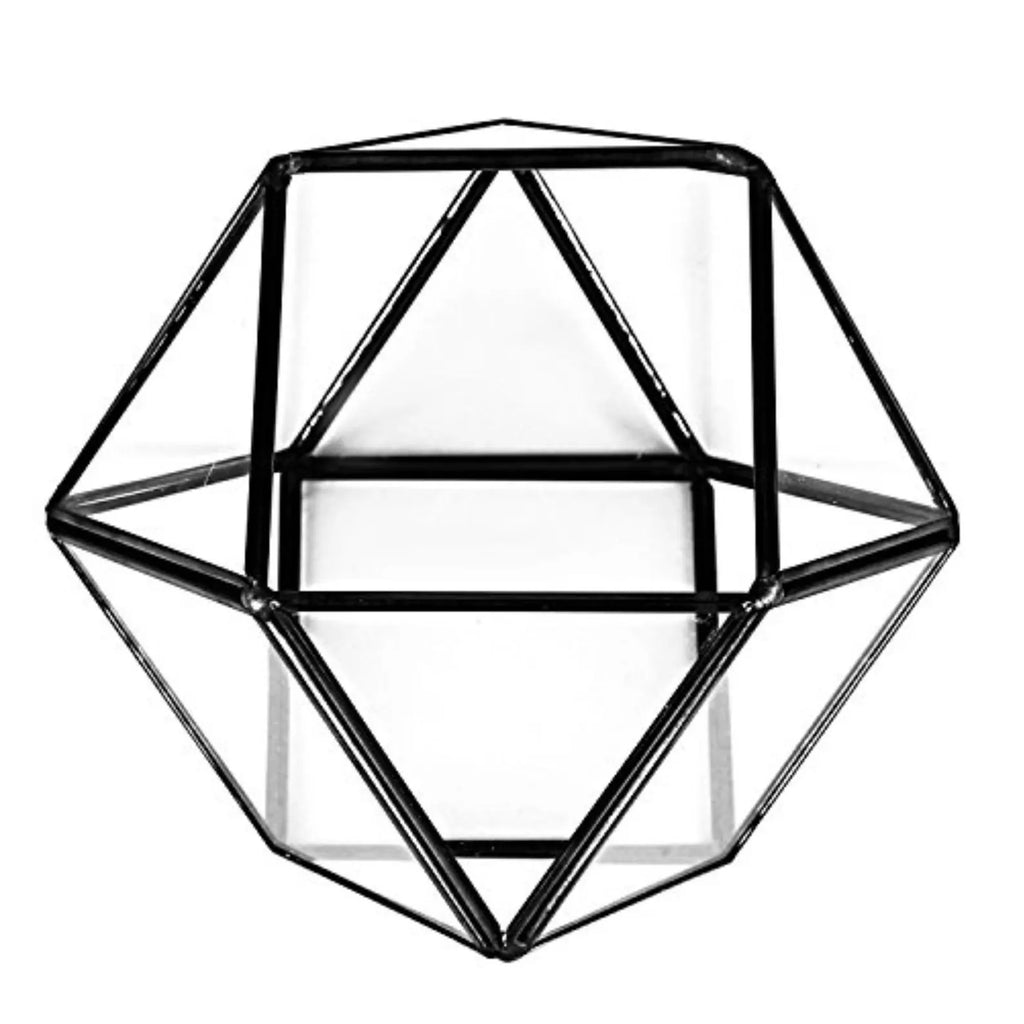 Geometric Glass Terrarium — Modern Tabletop Succulent Planter for Air Plants, DIY Terrarium Kits, Home & Office Decor