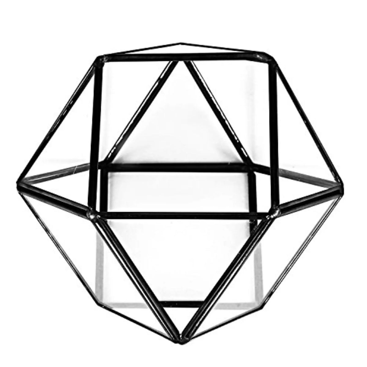 Geometric Glass Terrarium — Modern Tabletop Succulent Planter for Air Plants, DIY Terrarium Kits, Home & Office Decor