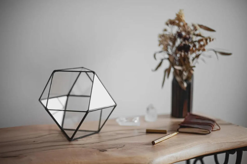 Geometric Glass Terrarium — Modern Tabletop Succulent Planter for Air Plants, DIY Terrarium Kits, Home & Office Decor