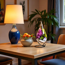 Load image into Gallery viewer, Hanging Teardrop Glass Terrarium with Stand: Air Plant &amp; Succulent Holder