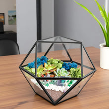 Load image into Gallery viewer, Geometric Glass Tabletop Terrarium: Modern Succulent Planter