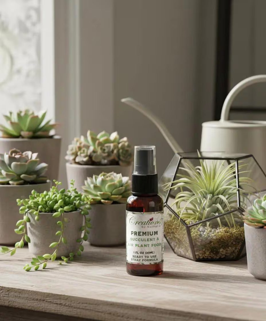 Succulent & Air Plant Fertilizer Spray — Ready-to-Use Liquid Plant Food for Terrariums, Indoor Plants & DIY Kits