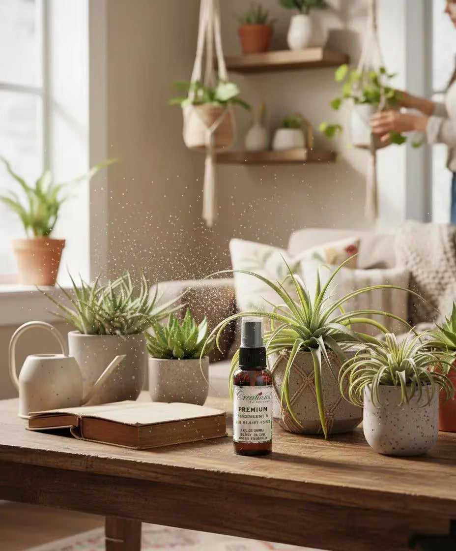 Succulent & Air Plant Fertilizer Spray — Ready-to-Use Liquid Plant Food for Terrariums, Indoor Plants & DIY Kits