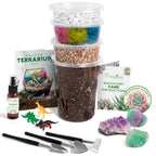 DIY Terrarium Kit for Succulents, Cacti and Air Plants, Handmade Plant Starter Kit with Soil, Moss, Pebbles and Tools