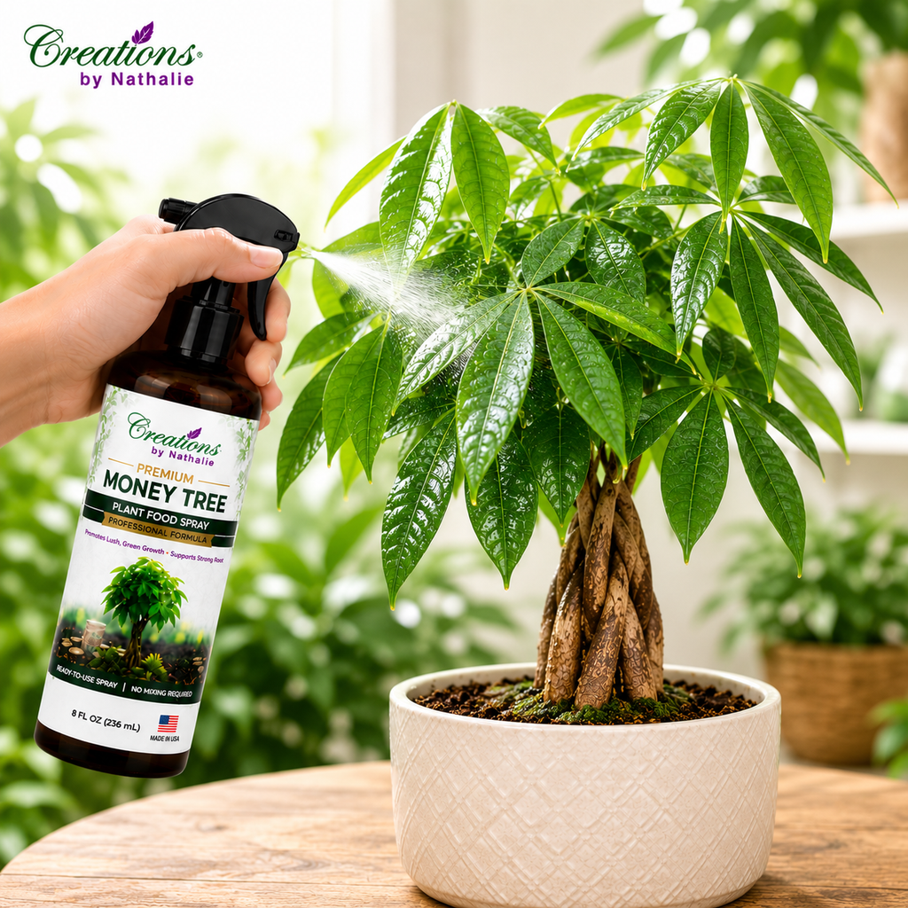 Creations by Nathalie Money Tree Plant Food Spray, Ready-to-Use Liquid Fertilizer for Indoor Plants, Indoor Plant Food for Houseplants, Plant Food for Indoor Plants, House Plant Food, 8 Fl Oz
