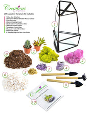 Load image into Gallery viewer, 8” Geometric Glass Obelisk Succulent Terrarium Kit - Creations by Nathalie