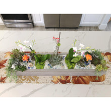 Load image into Gallery viewer, Wide Concrete Rectangle Garden  (32&quot;W) - Creations by Nathalie Miami Floral Design Terrarium Orchid Succulent Air Plant